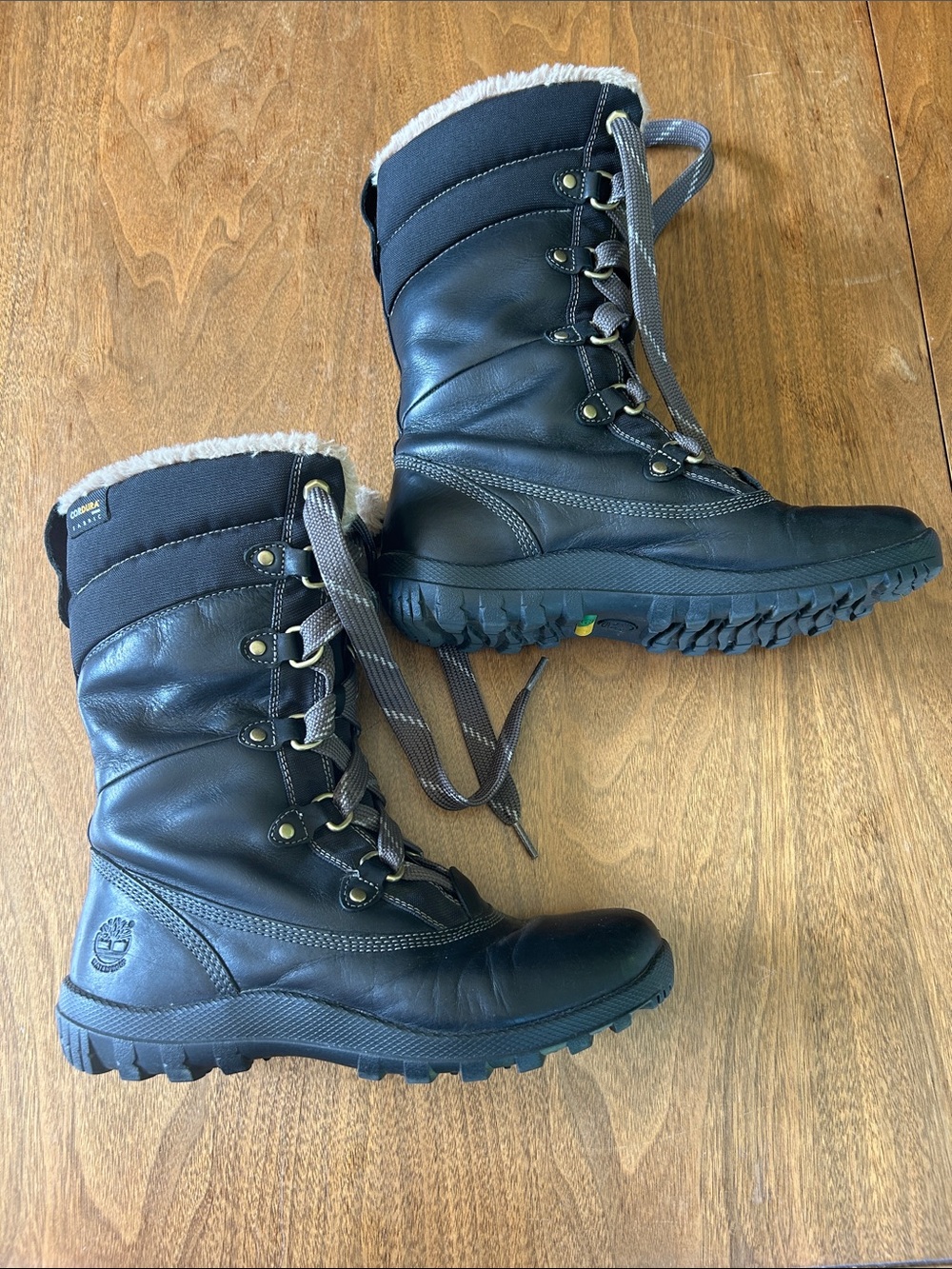 Timberland Earthkeepers Black Lace-Up Insulated Winter Boots Women’s 8